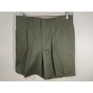 Corbin Off the Cuff OTC Chino Shorts Size 36 Mens Olive Green New Regular Pleats